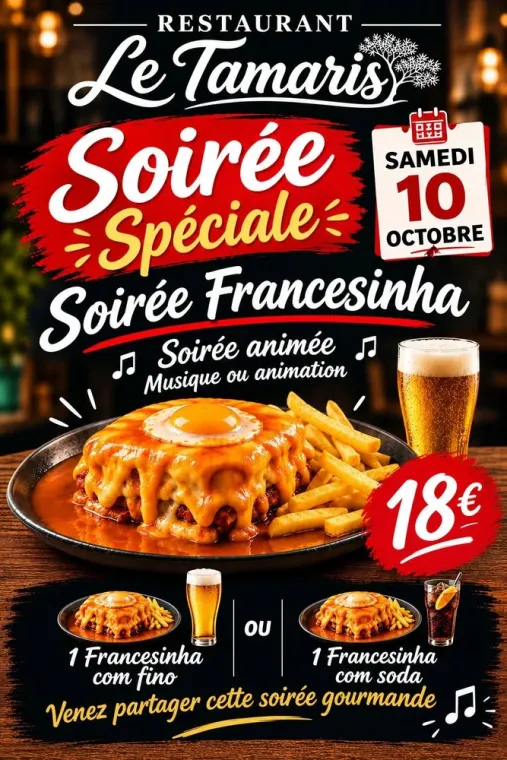 soirée animée Francesinha, Fleury-Les-Aubrais, Le Tamariz
